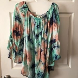 Tie Dye off the shoulder top